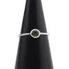 Inel din argint 925 subtire cu Peridot incrustat, marimea 54 - montura rotunda, imagine 4