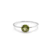 Inel din argint 925 subtire cu Peridot incrustat, marimea 59 - montura tip prong, imagine 2