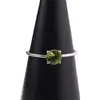 Inel din argint 925 subtire cu Peridot, marimea 59 - montura tip prong, imagine 4