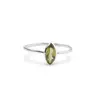Inel din argint 925 subtire cu Peridot, marimea 60 - montura oval ascutita, imagine 2