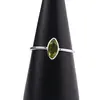 Inel din argint 925 subtire cu Peridot, marimea 60 - montura oval ascutita, imagine 4