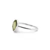 Inel din argint 925 subtire cu Peridot, marimea 60 - montura oval ascutita