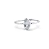 Inel din argint 925 subtire cu Topaz, marimea 54 - montura oval ascutita, imagine 2