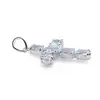 Pandantiv din argint 925 cruce cu cristale incrustate Topaz, 40mm, imagine 2