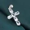 Pandantiv din argint 925 cruce cu cristale incrustate Topaz, 40mm, imagine 3
