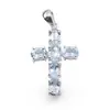 Pandantiv din argint 925 cruce cu cristale incrustate Topaz, 40mm