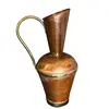 Vas decorativ din alama, model traditional cu toarta, 38cm