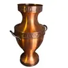 Vaza ornamentala din cupru decorata cu motiv geometric grecesc, 48cm
