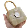Ceas model lacat din Onix de Pakistan, 15cm, imagine 3
