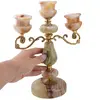 Sfesnic cu trei brate pentru lumanari din Onix de Pakistan, 25cm, imagine 3