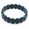 Bratara lata pe elastic Compozit albastru cu verde, oval