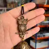 Clopotei de vant din metal cu 3 ramuri, Bufnita pe creanga - 50cm, imagine 2