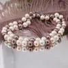 Colier Perle de Mallorca albe, crem si maro, sfere 6mm, imagine 2