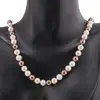 Colier Perle de Mallorca albe, crem si maro, sfere 6mm, imagine 3