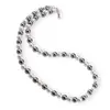 Colier Perle de Mallorca gri si albe, sfere 6mm