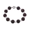 Bratara Agat druzy electroplacat mov sfere 10mm si Piatra Lunii sfere 3mm