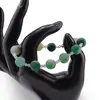 Bratara Agat verde mat sfere 10mm si Piatra Lunii sfere 3mm, imagine 2