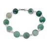 Bratara Agat verde mat sfere 10mm si Piatra Lunii sfere 3mm