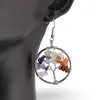 Cercei cu agatatoare Pomul vietii si cele 7 chakre, 28mm, imagine 2