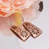 Cercei din cupru trapezoidali, model stele florale negre, imagine 2