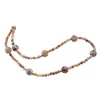 Colier Agat crazy lace sfere 4-10mm si bumbi aurii