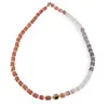 Colier mix Piatra lunii sfere si rondele 3-6mm si element din Hematit auriu 7mm