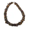 Colier Ochi de tigru chips cu bumbi, 5-12mm