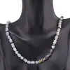 Colier Opal albastru si Opal dendritic rondele 5-6mm si sfere 3-4mm cu Hematit auriu 6mm, imagine 2
