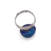 Inel reglabil agat albastru oval, 18-20mm, imagine 2