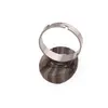 Inel reglabil Agat maro oval, 22mm, imagine 2