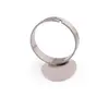 Inel reglabil Cuart roz rotund, 14mm, imagine 2