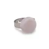 Inel reglabil Cuart roz rotund, 14mm