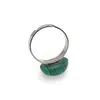 Inel reglabil Malachit rotund, 14mm, imagine 2