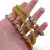 Set colier si bratara Jad olive si Jasp Bumblebee patratele 6-7mm cu sfere de Citrin 3mm si Hematit auriu 6mm, imagine 3