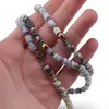 Set colier si bratara Opal albastru si Opal dendritic rondele 5-6mm si sfere 3-4mm cu Hematit auriu 6mm, imagine 3