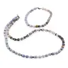 Set colier si bratara Opal albastru si Opal dendritic rondele 5-6mm si sfere 3-4mm cu Hematit auriu 6mm