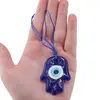 Amuleta Feng Shui cu Hamsa si ochi protector din sticla, 5cm, imagine 3