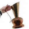 Carafa vintage din cupru batut manual, design modernist - 29cm, imagine 3