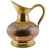 Carafa vintage din cupru si alama cu gat evazat, 24cm