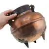 Cazan vintage din cupru cu maner negru masiv, 17cm, imagine 3