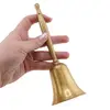 Clopotel vintage din alama cu maner lung, 17cm, imagine 3