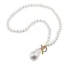 Colier Perle de Mallorca albe 6mm cu pandantiv