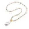 Colier Perle de Mallorca multicolore 6mm cu pandantiv