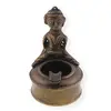 Scrumieră vintage din bronz, artă tribală Dokra - 9,5cm