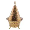 Decoratiune vintage arzator de tamaie din alama conic, 21cm