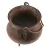Decoratiune vintage cazan tripied din cupru cu toarte, 9cm, imagine 2