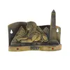 Decoratiune vintage din alama suport pentru servelete cu tematica egipteana, 7cm