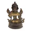 Decoratiune vintage din alama Tara in meditatie, 14cm, imagine 2