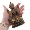 Decoratiune vintage din alama Tara in meditatie, 14cm, imagine 3