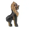 Decoratiune vintage din bronz in forma de leu protector asiatic, 14cm, imagine 2